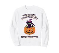 Purr-Anormal Activity Observed Litter Box Spooks Black Cat Sweatshirt