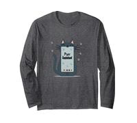 Purr Assistant: Cute Cat Smartphone Design for Pet Lovers Long Sleeve T-Shirt, Adult Unisex, Dark Heather Grey, S