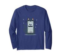 Purr Assistant: Cute Cat Smartphone Design for Pet Lovers Long Sleeve T-Shirt, Adult Unisex, Navy, S