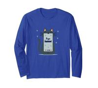 Purr Assistant: Cute Cat Smartphone Design for Pet Lovers Long Sleeve T-Shirt, Adult Unisex, Royal Blue, M