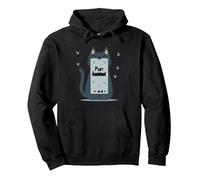 Purr Assistant: Cute Cat Smartphone Design for Pet Lovers Pullover Hoodie, Adult Unisex, Black, M