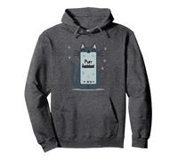 Purr Assistant: Cute Cat Smartphone Design for Pet Lovers Pullover Hoodie, Adult Unisex, Dark Heather Grey, M
