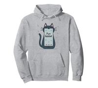 Purr Assistant: Cute Cat Smartphone Design for Pet Lovers Pullover Hoodie, Adult Unisex, Heather Grey, XXL