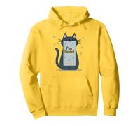 Purr Assistant: Cute Cat Smartphone Design for Pet Lovers Pullover Hoodie, Adult Unisex, Lemon, S