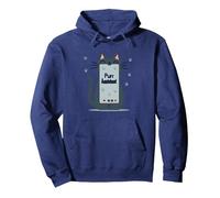Purr Assistant: Cute Cat Smartphone Design for Pet Lovers Pullover Hoodie, Adult Unisex, Navy, S