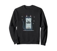 Purr Assistant: Cute Cat Smartphone Design for Pet Lovers Sweatshirt, Adult Unisex, Black, L