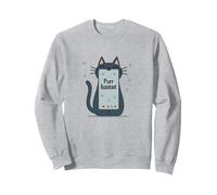 Purr Assistant: Cute Cat Smartphone Design for Pet Lovers Sweatshirt, Adult Unisex, Heather Grey, XXL