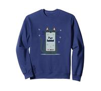 Purr Assistant: Cute Cat Smartphone Design for Pet Lovers Sweatshirt, Adult Unisex, Navy, S