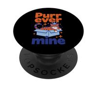 Purr Ever Mine Royal Cat in Box Cute Feline Lover PopSockets Adhesive PopGrip