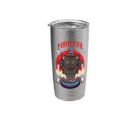 Purr Evil Witchy Cat Stirring Cauldron Halloween Stainless Steel Insulated Tumbler