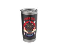 Purr Evil Witchy Cat Stirring Cauldron Halloween Stainless Steel Insulated Tumbler