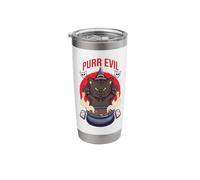 Purr Evil Witchy Cat Stirring Cauldron Halloween Stainless Steel Insulated Tumbler