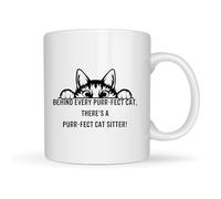Purr-FECT cat Sitter Mug, Cat Lover Mug, Cat-Themed Mug, 11oz Ceramic Mug, Gift for cat sitters, Cat Peeking Mug, Funny cat Mug, Cat Lover Gift, Pet Sitter Mug, Cat Caregiver Mug