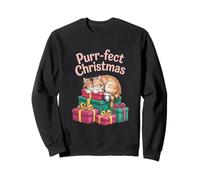 Purr Fect Christmas Cat Holiday Cute Kitten Presents Sweatshirt