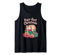 Purr FECT Christmas Cat Holiday Cute Kitten Presents Tank Top