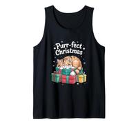Purr FECT Christmas Sleeping Kitten Holiday Cheer Tank Top