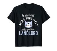 Purr-Fect Landlord Funny Birthday Idea Landlords T-Shirt