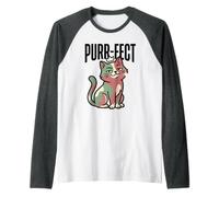 Purr-FECT Quote Mom Life Cat Lover Humor Funny Dad Lady Raglan Baseball Tee