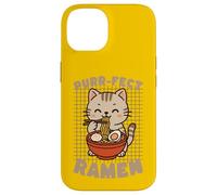 Purr-fect Ramen Cat Eating Noodles Kawaii Kitty Case for iPhone 14
