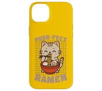 Purr-fect Ramen Cat Eating Noodles Kawaii Kitty Case for iPhone 14 Plus
