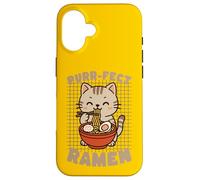 Purr-fect Ramen Cat Eating Noodles Kawaii Kitty Case for iPhone 16