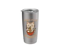 Purr-FECT Ramen Cat Eating Noodles Kawaii Kitty Stainless Steel Insulated Tumbler