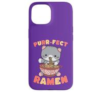 Purr-fect Ramen Cat Noodle Lover Kawaii Feline Case for iPhone 15