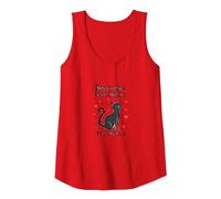 Purr-Fection Takes Practice Cat Lover Motivational Tank Top, Women, Red, XXL