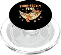Purr-fectly Fine Cat Lover Quote For Feline Friends PopSockets PopGrip for MagSafe