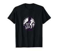 Purr for The Soul: Melodic Cat Silhouette Art T-Shirt, Men, Black, 4XL