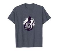 Purr for The Soul: Melodic Cat Silhouette Art T-Shirt, Men, Heather Blue, XL