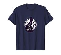 Purr for The Soul: Melodic Cat Silhouette Art T-Shirt, Men, Navy, XL