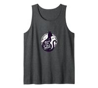 Purr for The Soul: Melodic Cat Silhouette Art Tank Top, Men, Dark Heather Grey, S