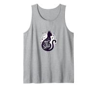 Purr for The Soul: Melodic Cat Silhouette Art Tank Top, Men, Heather Grey, XL