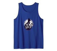 Purr for The Soul: Melodic Cat Silhouette Art Tank Top, Men, Royal Blue, XL