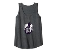 Purr for The Soul: Melodic Cat Silhouette Art Tank Top, Women, Dark Heather Grey, L