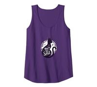 Purr for The Soul: Melodic Cat Silhouette Art Tank Top, Women, Purple, XL