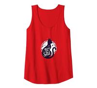 Purr for The Soul: Melodic Cat Silhouette Art Tank Top, Women, Red, XXL