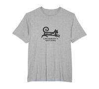 Purr Like Nobody's Watching - Whimsical Cat Lover T-Shirt, Men's Big and Tall, Heather Grey, 3X Tall