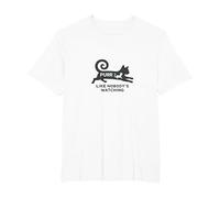 Purr Like Nobody's Watching - Whimsical Cat Lover T-Shirt, Men's Big and Tall, White, 3X Tall