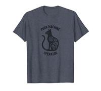 Purr Machine Operator: Cat Lover's Mechanical T-Shirt, Men, Heather Blue, 5XL