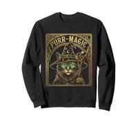Purr-Magic Cat Wizard Tarot Card Style Art Sweatshirt