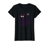 Purr Magic Enchanting Cat Moonlight T-Shirt, Women, Black, M