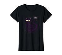 Purr Magic Enchanting Cat Moonlight T-Shirt, Women, Black, XL