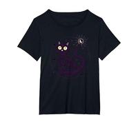 Purr Magic Enchanting Cat Moonlight T-Shirt, Women's Plus, Black, 4X