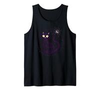 Purr Magic Enchanting Cat Moonlight Tank Top, Men, Black, L