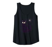 Purr Magic Enchanting Cat Moonlight Tank Top, Women, Black, L