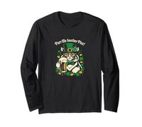 Purr Me Another Pint Cat St Patrick's Day Fun Design Long Sleeve T-Shirt