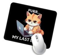 Purr My Last Email Cute Mouse Pad, Funny Cat Office Supplies Mouse Pad, Work Place Mousepad Gifts for Coworker Employee, Humor Travel Office Gifts for Friend Boss, New Job Gifts