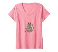 Purr-Perfect in Every Way: Adorable Cat Paw V-Neck T-Shirt, Women, Pink, S